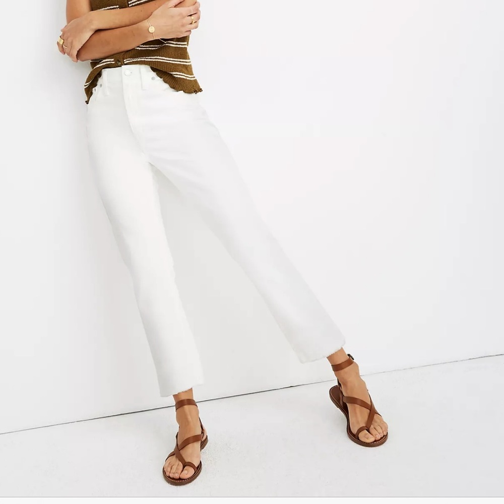 Madewell High-Rise Slim White Crop Jeans, 29